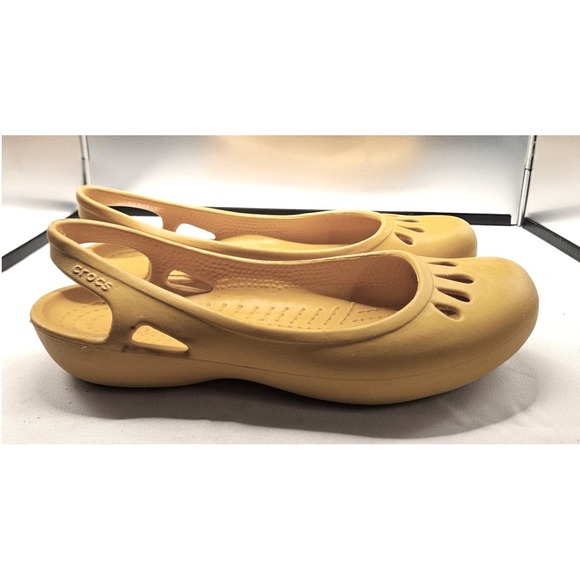 Crocs Malindi‎ Ballet Flats Mustard Yellow Shoes Comfort Lightweight Sz 7 #343 - Picture 4 of 10